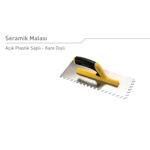 HASSAN DEKOR Seramik Malası – Açık Plastik Saplı, Yay Çeliği 10x10, 35 cm