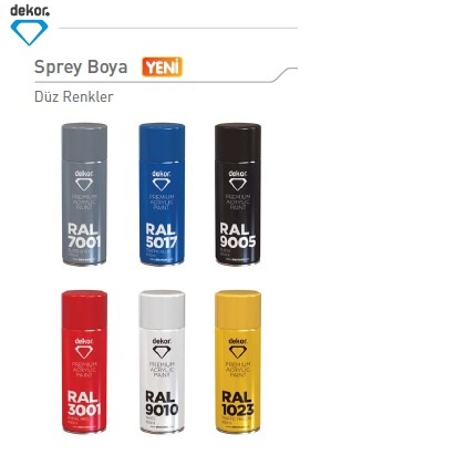 HASSAN DEKOR 400 ML Sprey Boya – Akrilik Parlak Siyah RAL 9005