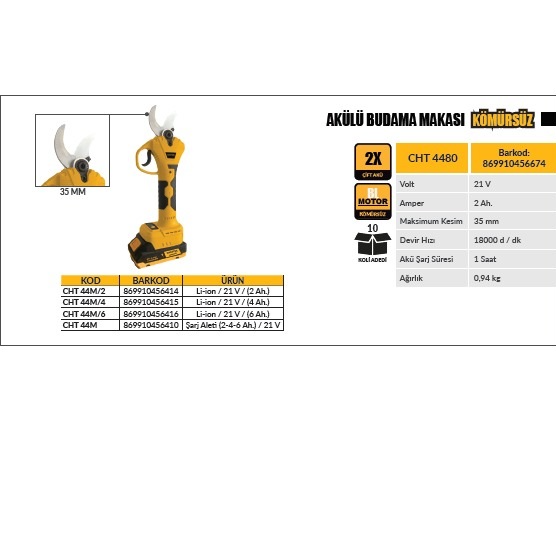 CHT-4480 CHATTEL AKÜLÜ BUDAMA MAKASI