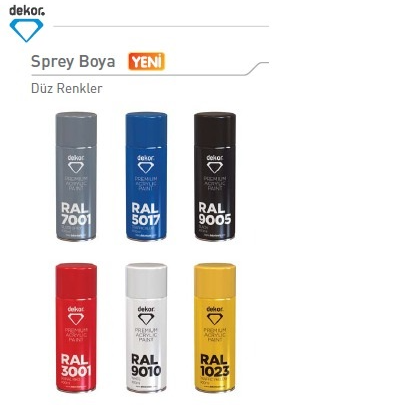 Hassan Dekor Sprey Boya – 400 ml, Akrilik Gri RAL 7001