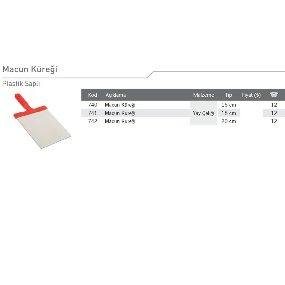 HASSAN MACUN KÜREĞİ PLASTİK SAPLI YAY ÇELİĞİ 20 CM