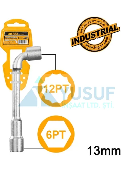 Endüstriyel L-Açılı Lokma Anahtarı 13mm ING-HWL1308