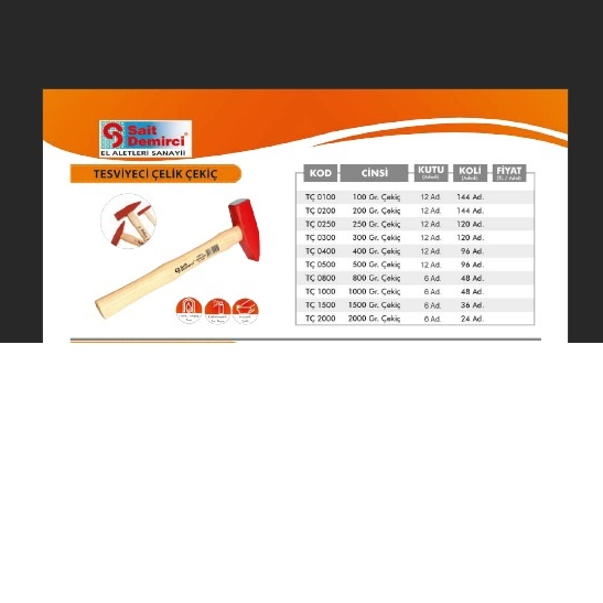 SAİT DEMİRCİ 250 GR TESVİYECİ ÇEKİÇ