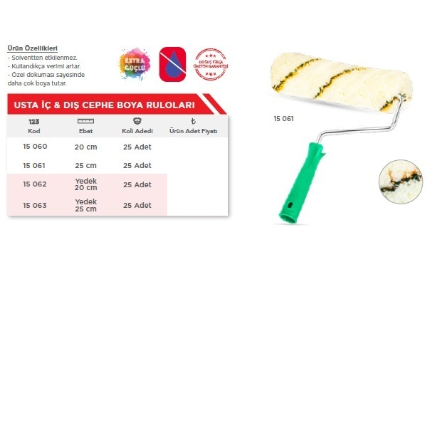 DOĞUŞ 15061 DOĞUŞ USTA DIŞ CEPHE RULO 25 CM