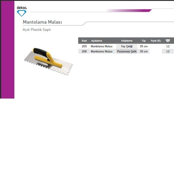 HASSAN DEKOR MANTOLAMA MALASI AÇIK PLASTİK SAPLI YAY ÇELİĞİ 35CM