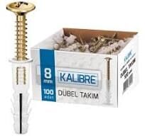 Kalibre Vida Dübel Takım 8 mm 100 Adet