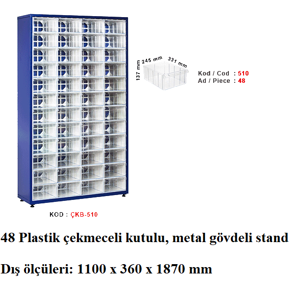 Hipaş ÇKB-510 Stand – 48 Çekmeceli