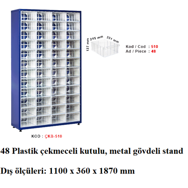 Hipaş ÇKB-510 Stand – 48 Çekmeceli