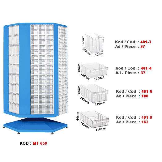 Hipaş MT 650 Dolap – 334 Çekmeceli