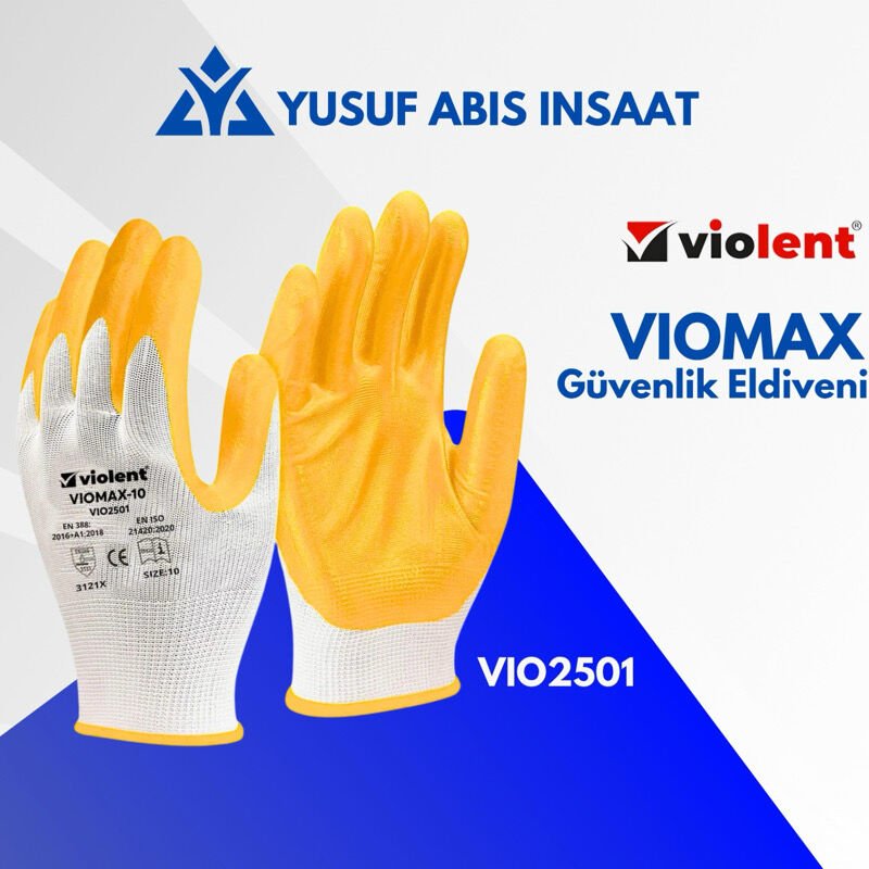 Viomax Nitril Kaplı Örme Eldiven No:10