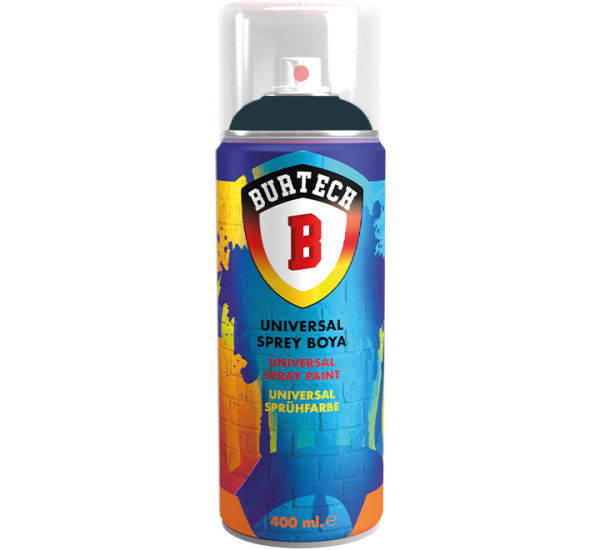BURTECH ÜNİVERSAL 400 ML RAL9005 PARLAK SİYAH SPREY BOYA