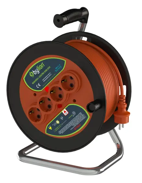 BYLION PMK-50315-F PLS Bobin Ø280 IP20 F Type (Schuko) 3×1,5 – 50 m Makaralı Uzatma Kablosu