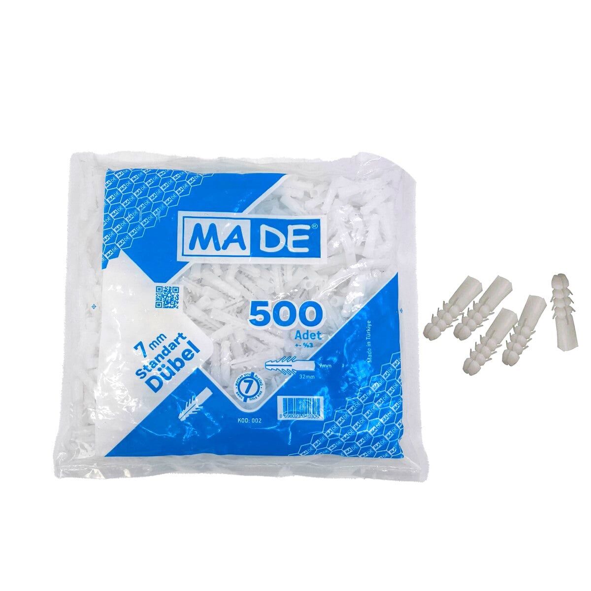 Made Plastik Dübel 7 mm 500’lü