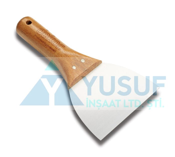 HASSAN DEKOR MACUN SPATULASI AHŞAP SAPLI YAY ÇELİĞİ 18 CM