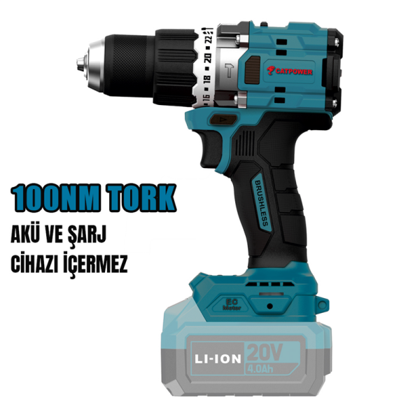 CAT4211-AKÜLÜ Kömürsüz Akülü Vidalama Matkap – 100 NM Tork