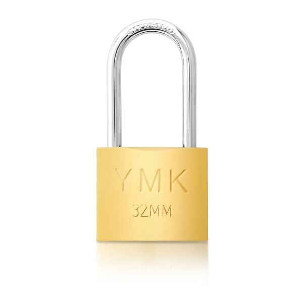 YMK 32 mm Sarı Boyalı Uzun Kancalı Döküm Asma Kilit