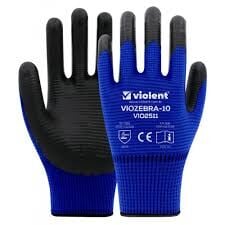 VIOZEBRA NİTRİL KAPLI ZEBRA ELDİVEN MAVİ-SİYAH NO 10 2511