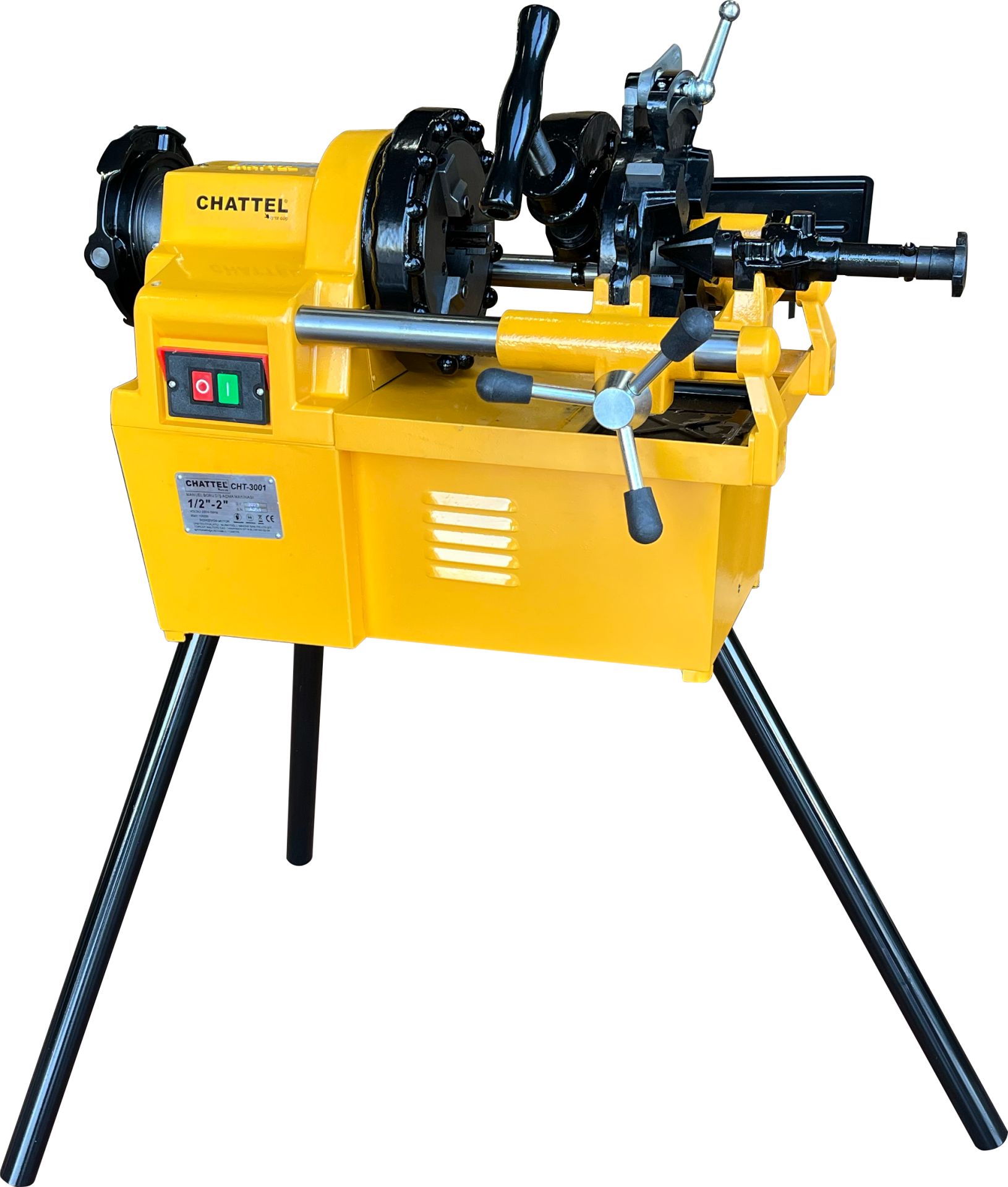 Chattel Elektrikli Manuel Pafta Makinesi – 1/2'' – 2'' Boru Diş Açma