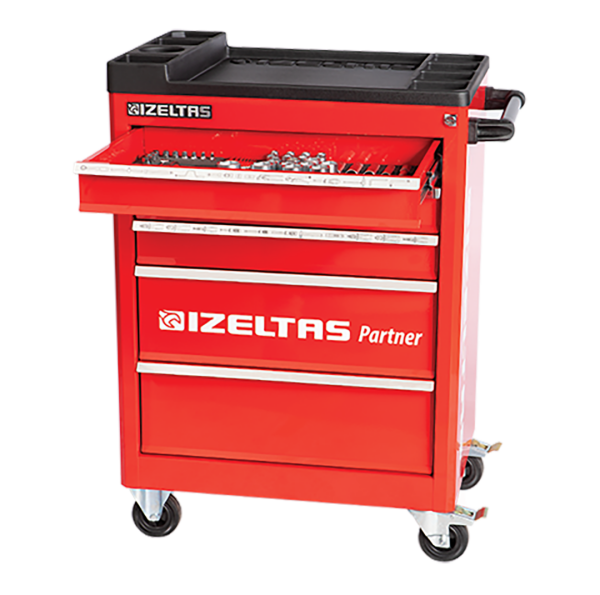 İzeltaş Partner Serisi Takım Dolabı 5 Çekmeceli Kırmızı (Dolu-118)