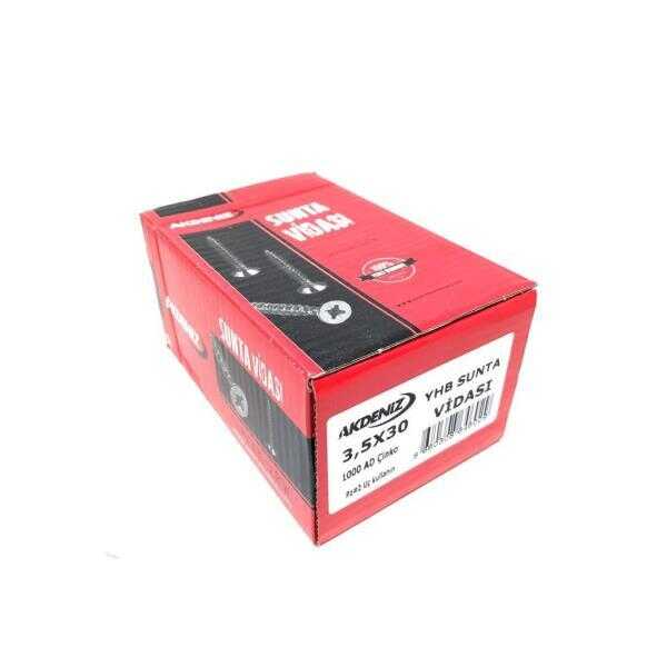 AKDENİZ SUNTA VİDASI 3,5X30 ÇİNKO 1000x13